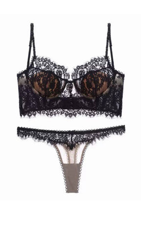 PARIS BLACK EYELASH LACE SET