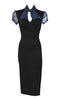 Jools Couture Black stretch knit Silk Bow Dress