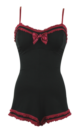 Jools Couture Valentine Black Lounge & Sleep Playsuit
